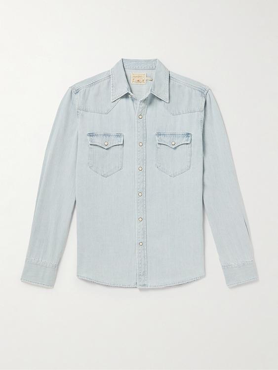 Light blue denim jacket from Faherty
