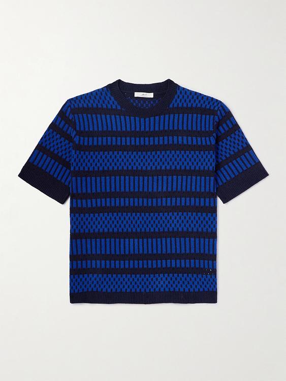 Striped dark blue t-shirt from Mr P.