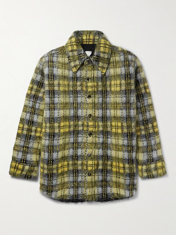 Checkered dark green flannel shirt from Bottega Veneta
