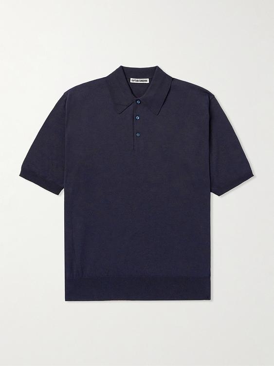 Black short sleeve polo shirt from Kaptain Sunshine
