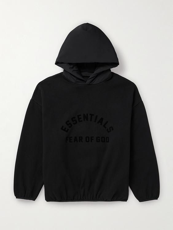 Print black hooded sweatshirt from Fear Of God Essentials