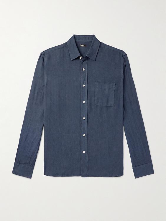 Dark blue casual shirt from Faherty