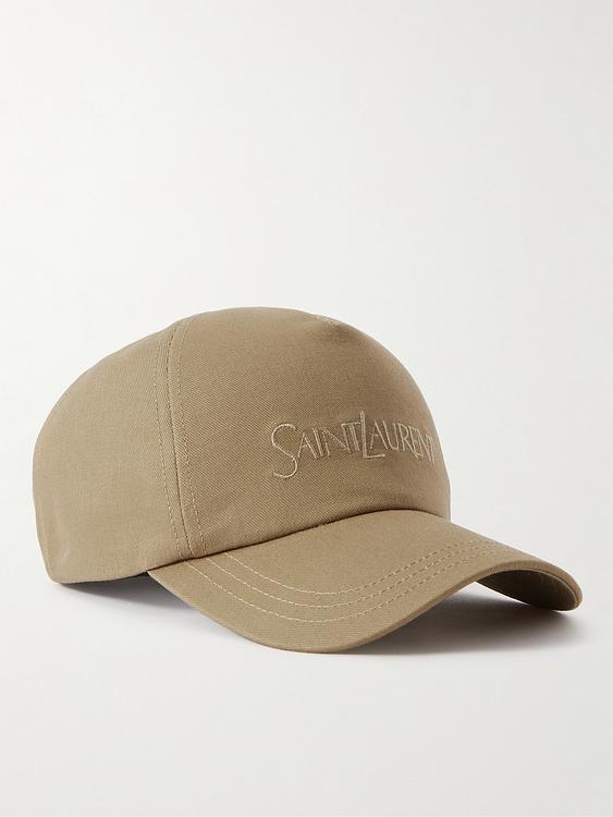 Print taupe cap from Saint Laurent