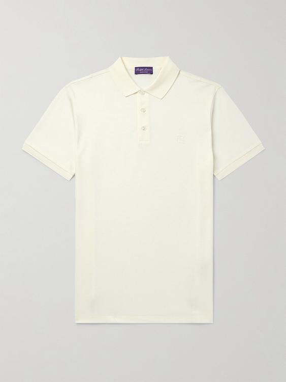 White short sleeve polo shirt from Ralph Lauren Purple Label
