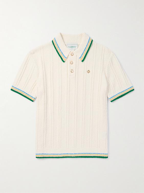 White short sleeve polo shirt from Casablanca
