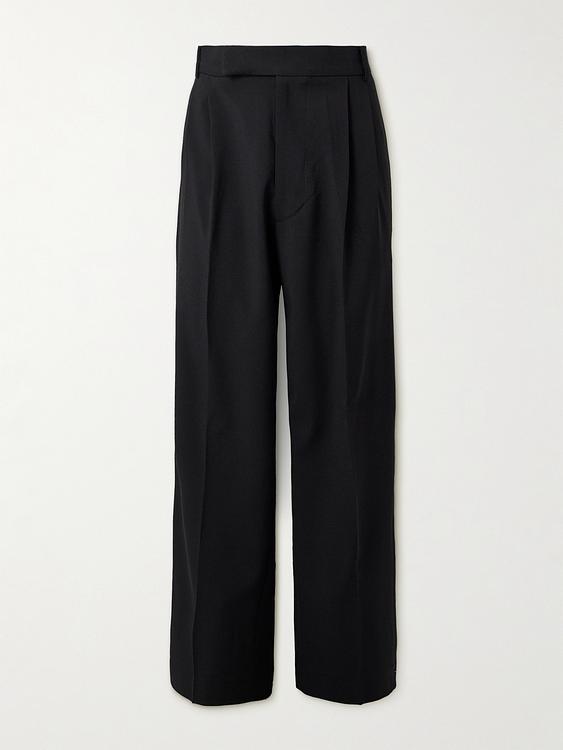 Black wide-leg formal trousers from The Frankie Shop