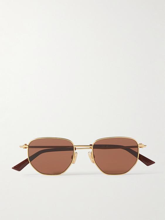 Brown d-frame sunglasses from Bottega Veneta