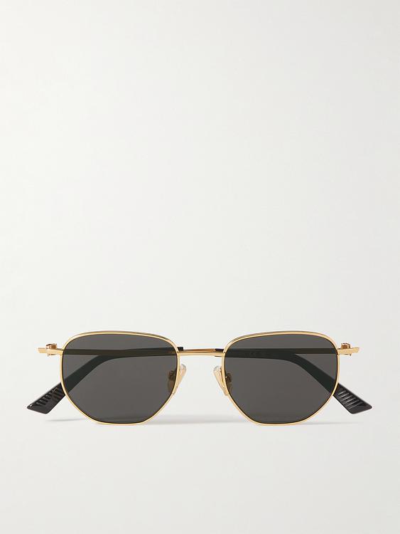 Dark yellow d-frame sunglasses from Bottega Veneta