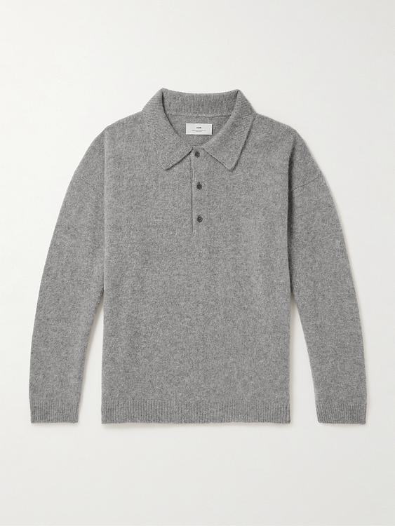 Grey long sleeve polo shirt from Ssam