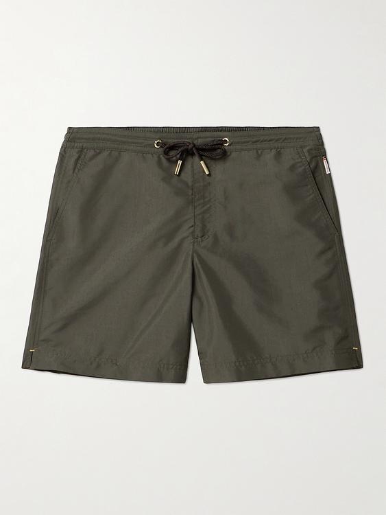 Dark green swim shorts from Orlebar Brown