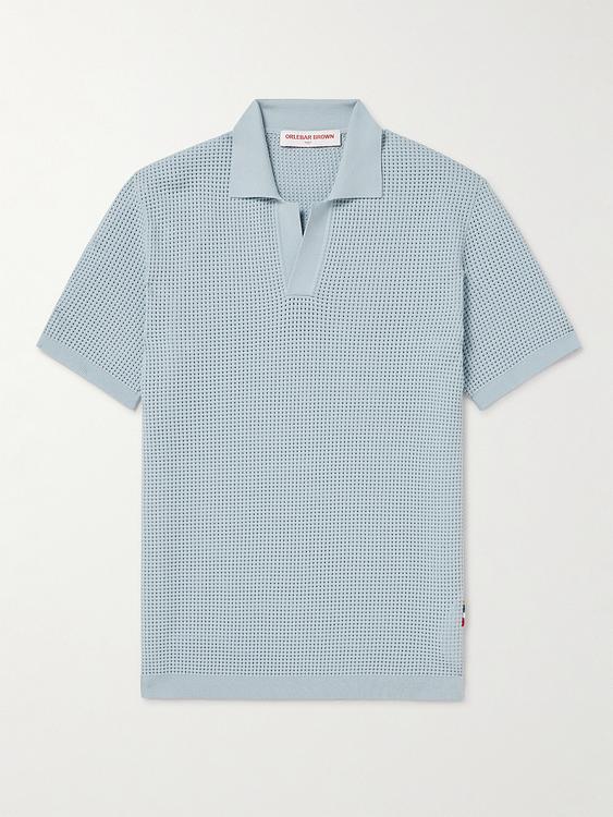 Grey short sleeve polo shirt from Orlebar Brown