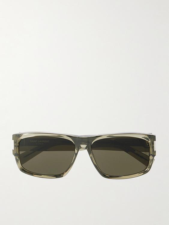 Light green d-frame sunglasses from Saint Laurent