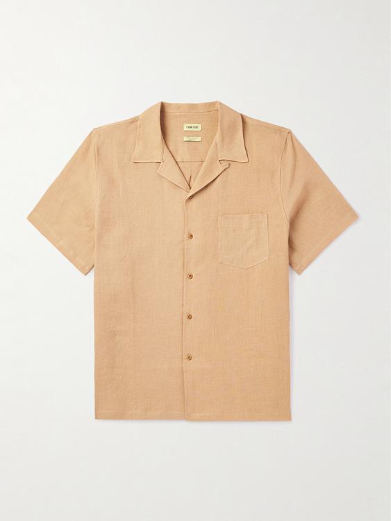 Taupe short sleeve shirt from De Bonne Facture