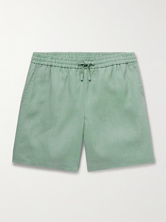 Green drawstring shorts from De Bonne Facture