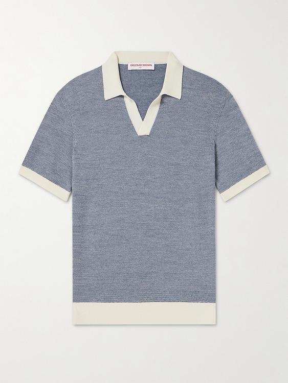 Blue short sleeve polo shirt from Orlebar Brown