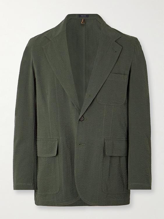 Dark green blazer from Drake's