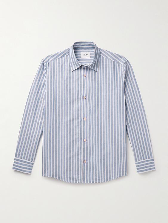 Striped light blue casual shirt from NN07