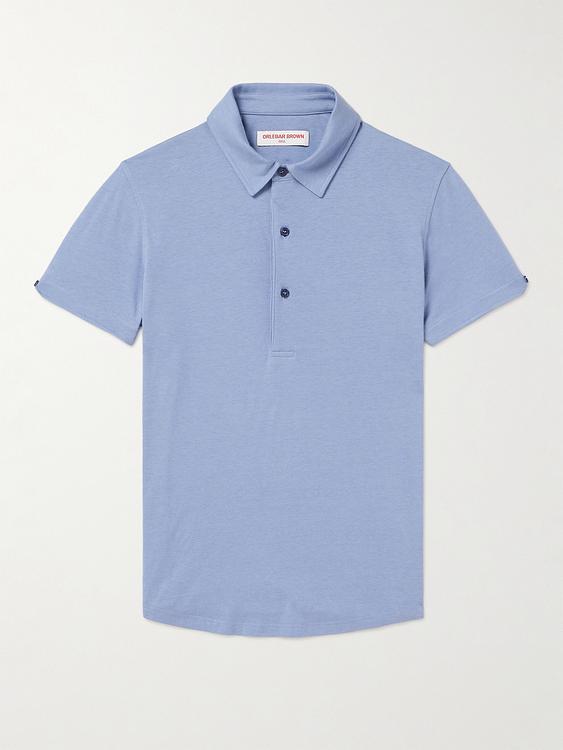 Light blue short sleeve polo shirt from Orlebar Brown