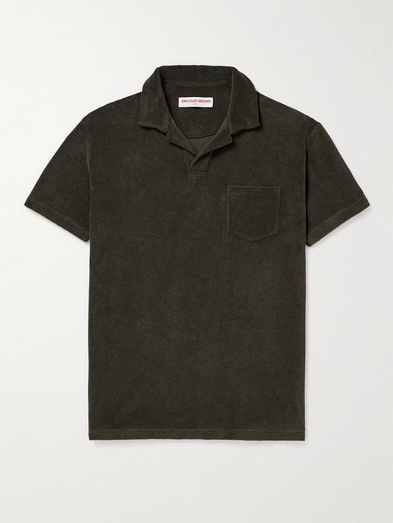 Dark green short sleeve polo shirt from Orlebar Brown