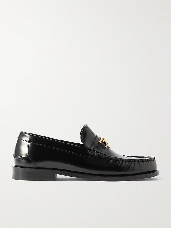 Black loafers from Versace