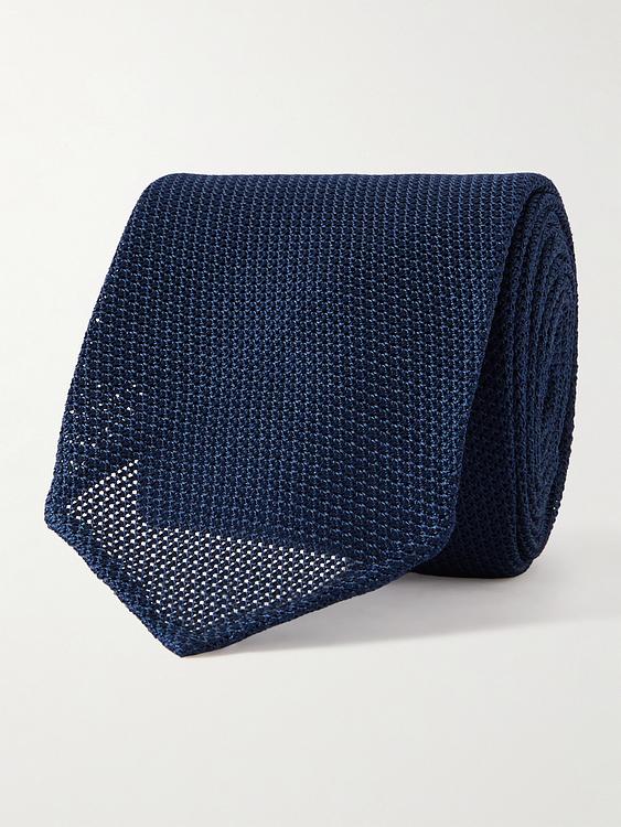 Dark blue tie from Drake's
