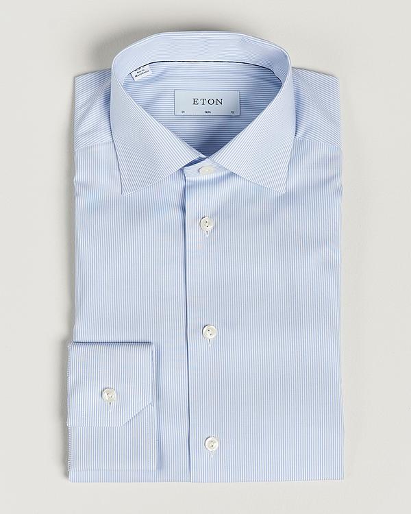 Striped light blue business shirt from Eton