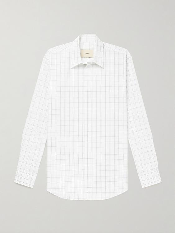 Checkered white casual shirt from Purdey
