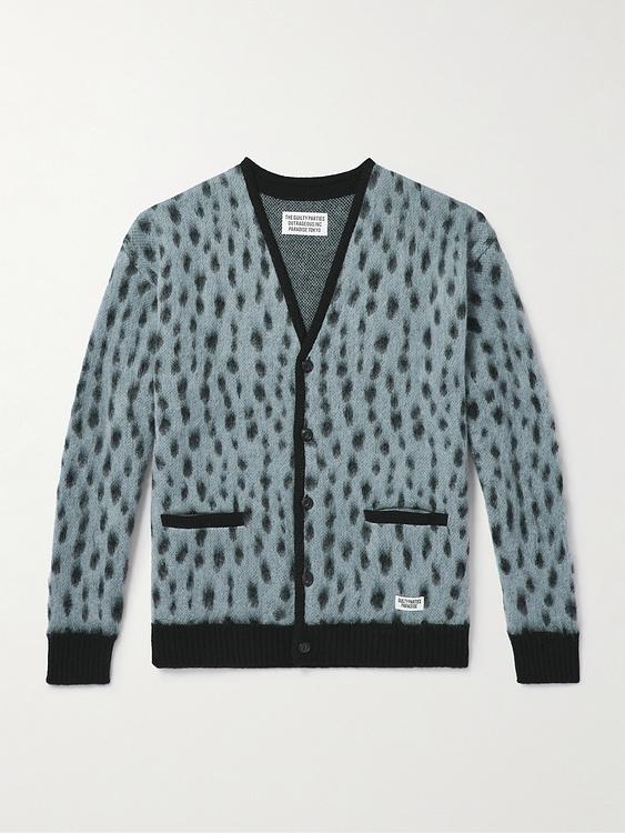 Blue cardigan from Wacko Maria