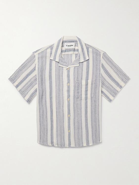 Striped white short sleeve shirt from Corridor