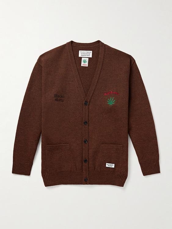 Brown cardigan from Wacko Maria
