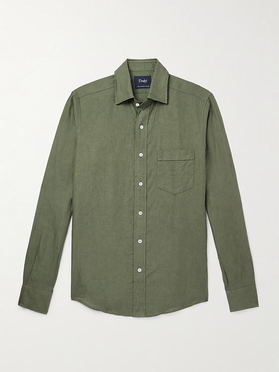 Green casual shirt from Drake's