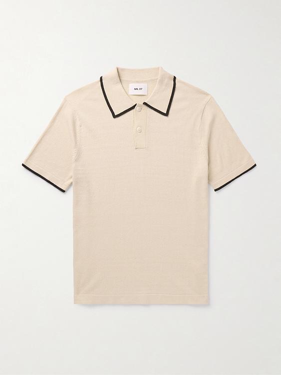 Beige short sleeve polo shirt from NN07