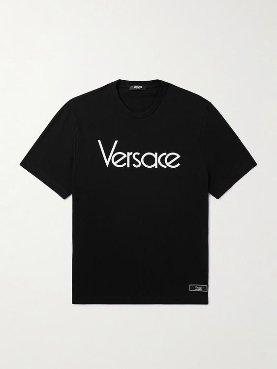 Print black t-shirt from Versace