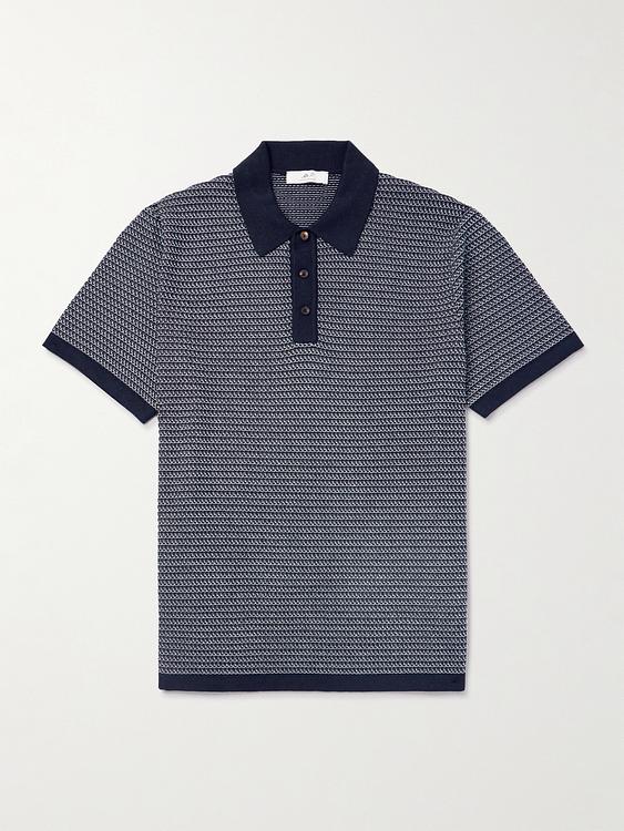 Dark blue short sleeve polo shirt from Mr P.