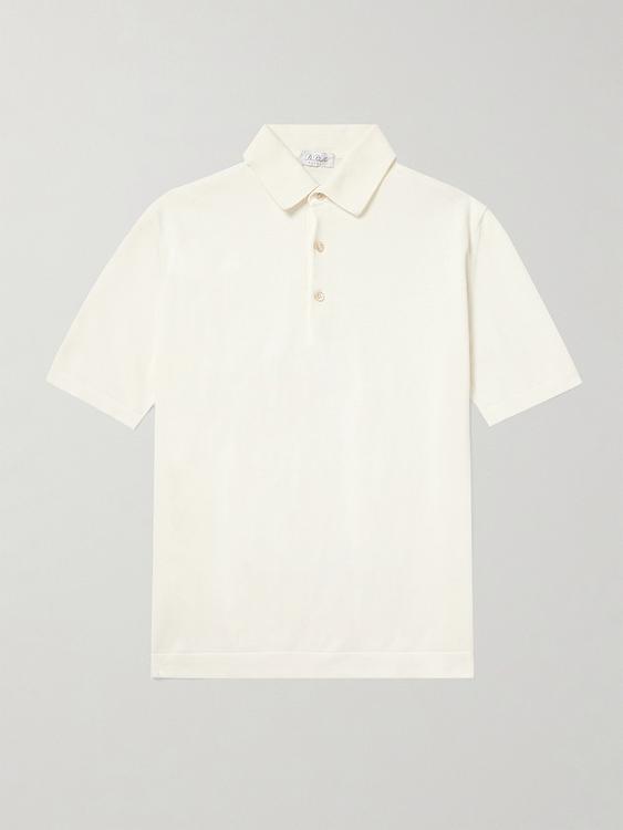 White short sleeve polo shirt from De Petrillo