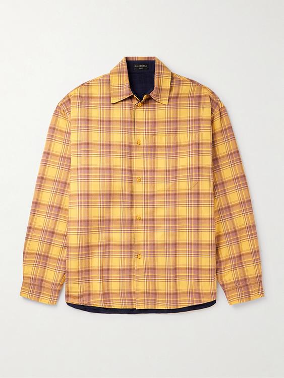Checkered beige casual shirt from Balenciaga