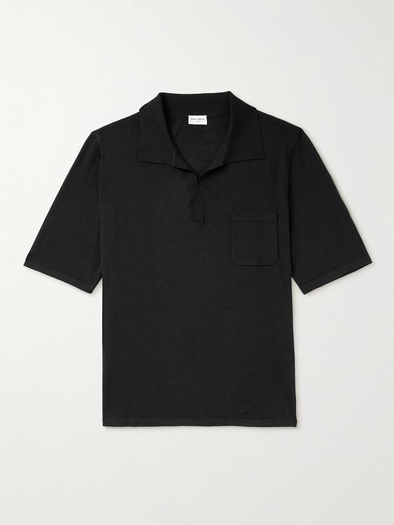 Black short sleeve polo shirt from Saint Laurent
