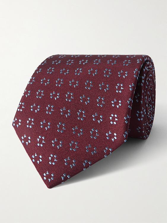 Dark brown tie from Charvet