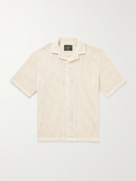 White short sleeve polo shirt from Portuguese Flannel