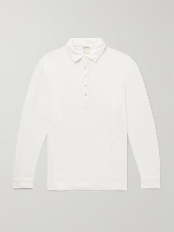 White long sleeve polo shirt from Massimo Alba