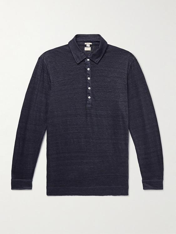 Black long sleeve polo shirt from Massimo Alba