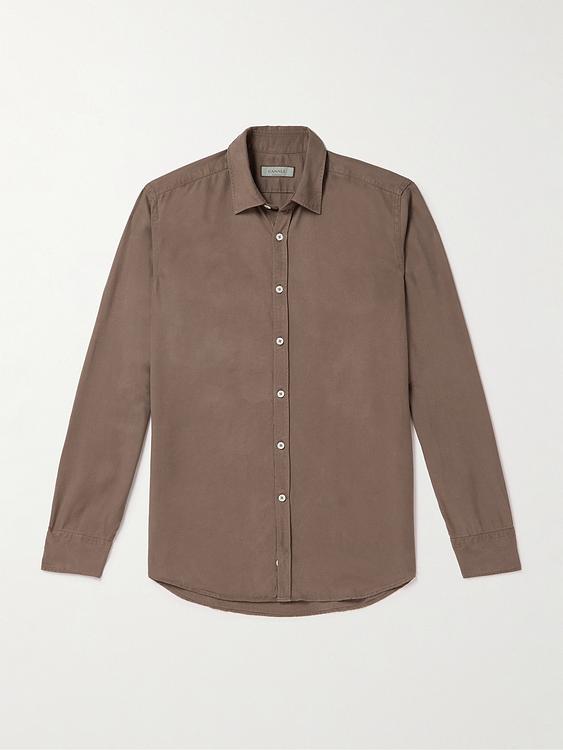 Taupe casual shirt from Canali