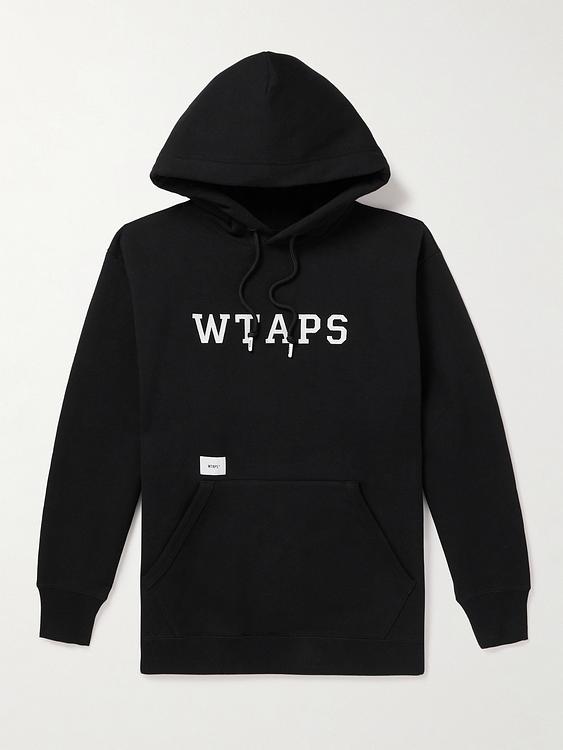 Print black hooded sweatshirt from Wtaps®