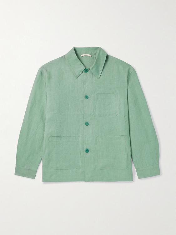 Teal casual shirt from De Bonne Facture