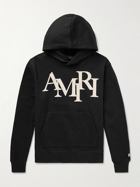 Print black hooded sweatshirt from Amiri