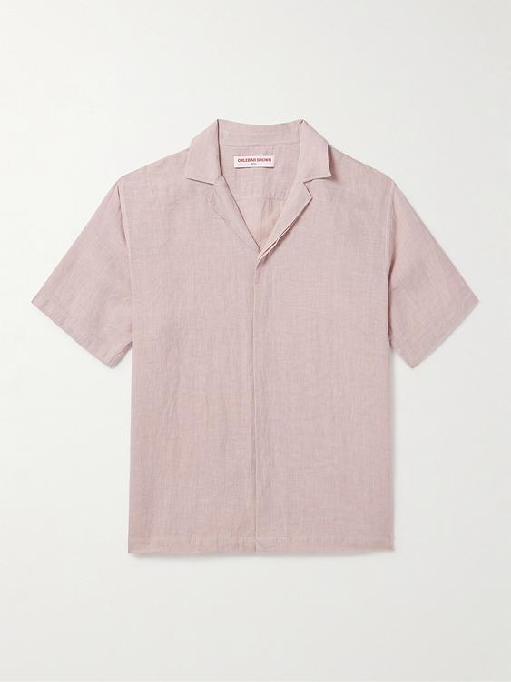 Light pink short sleeve polo shirt from Orlebar Brown