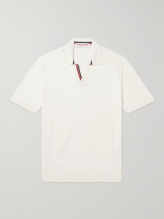 White short sleeve polo shirt from Orlebar Brown