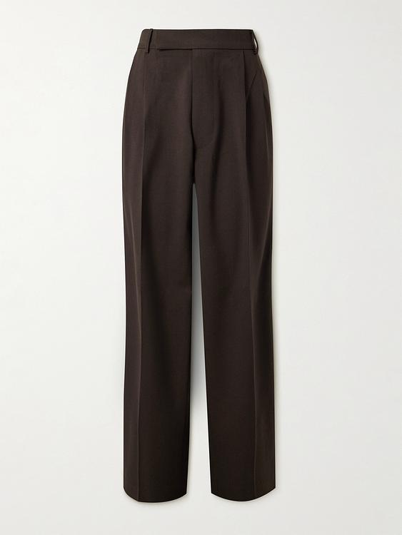 Dark brown wide-leg formal trousers from The Frankie Shop