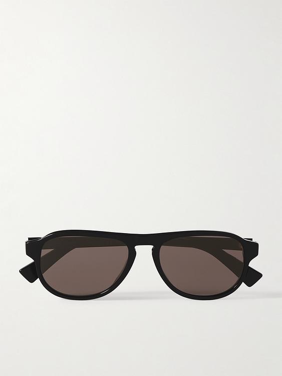 Black d-frame sunglasses from Bottega Veneta