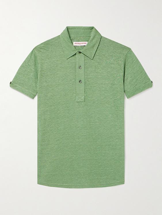 Green short sleeve polo shirt from Orlebar Brown